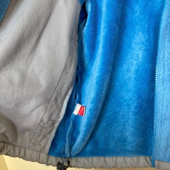 The North Face Fleece Jacket Unisex Youth Kids Medium Blue Gray Some Pilling - Picture 6 of 10